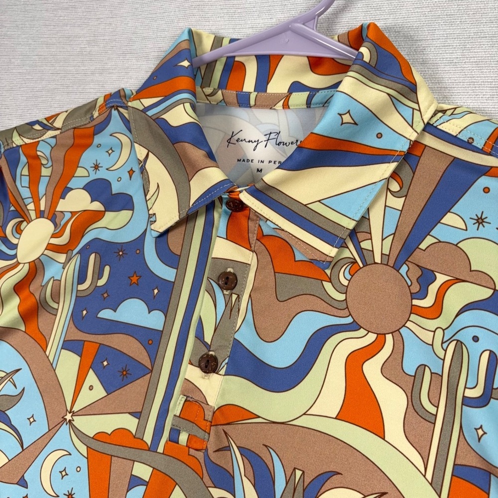Kenny Flowers The Sedona Polo Shirt Mens Size M Short Sleeve Polyester Spandex